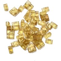 2-Hole Transparent Glass Seed Beads, Antique Style, Yellow — Jewelry Beads