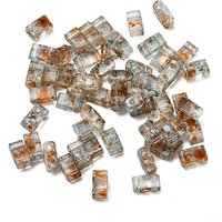 2-Hole Transparent Glass Seed Beads, Antique Style, Light Cyan — Jewelry Beads