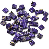 2-Hole Opaque Glass Seed Beads, Antique Style, Square, Purple