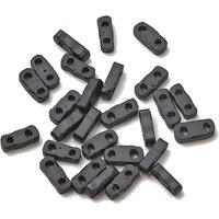 2-Hole Baking Paint Glass Seed Beads, Rectangle, Black — Jewelry Beads