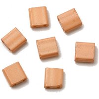 2-Hole Square Baking Paint Glass Seed Beads from Peru