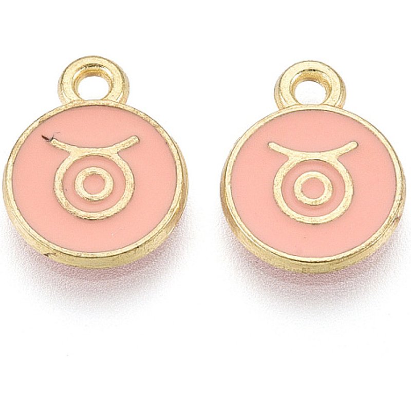 Charm en alliage et émail doré clair - Constellation du Taureau — Breloques et pendentifs