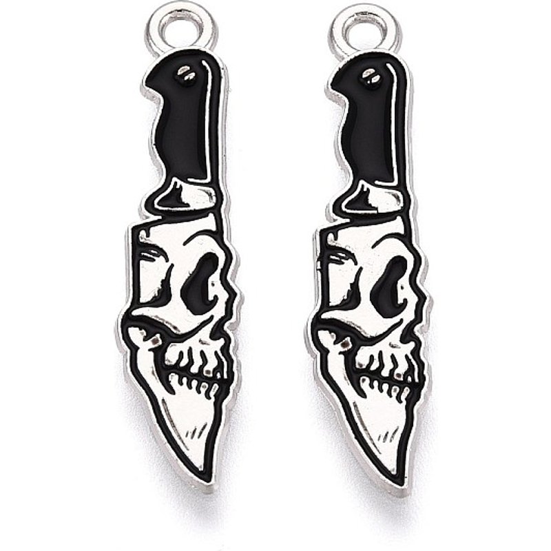 Pendentif Thème Halloween en Alliage et Émail - Design Couteau