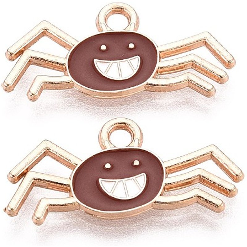 Pendentif Araignée Thématique Halloween en Alliage et Émail Doré — Breloques et pendentifs