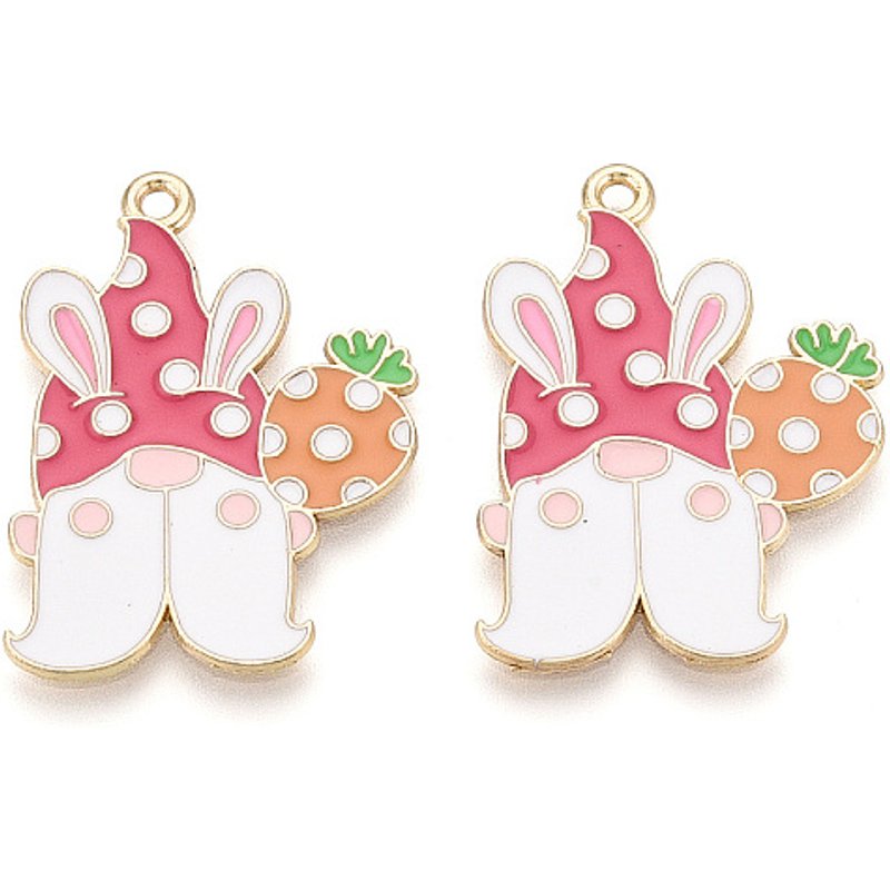 Pendentif en forme de lapin de Noël en or léger et violet pâle — Breloques et pendentifs