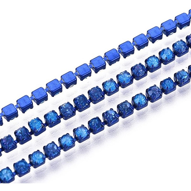 Chaînes à Cup en Strass en Fer avec Bobine, Bleu Marin, 29,99 Pieds — Chaînes, fils et cordons