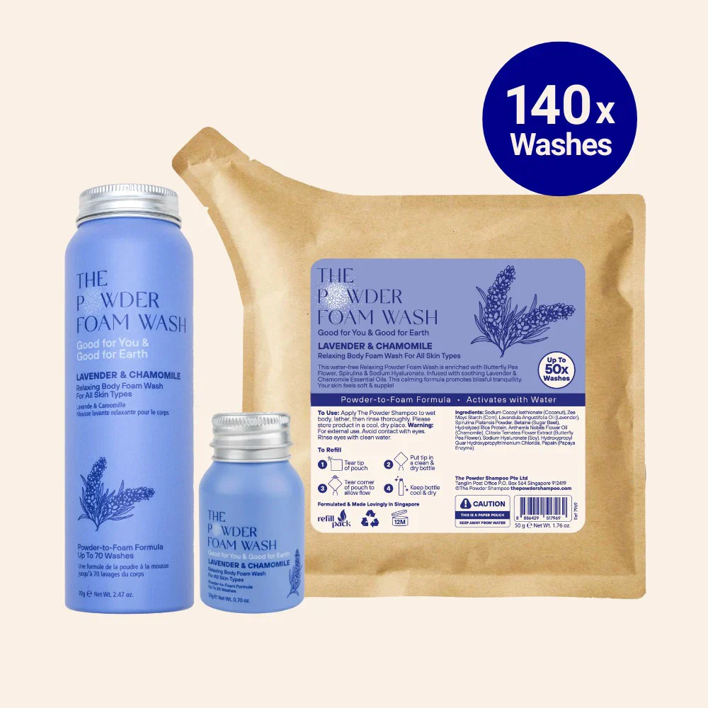 Kit de démarrage (140x lavages) - Mousse nettoyante relaxante pour tous les types de peau Lavande et camomille — Nettoyants pour le corps