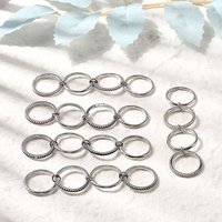 Brass Micro Pave Cubic Zirconia Stackable Rings, US Size 7 1/4 — Stackable Rings