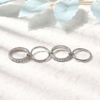 Brass Micro Pave Cubic Zirconia Stackable Rings, US Size 7 1/4