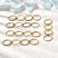 Brass Micro Pave Cubic Zirconia Stackable Rings - 18K Gold Plated