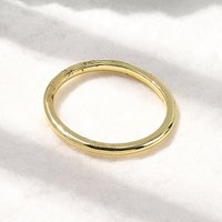 Brass Finger Ring, 18K Gold Plated, Size 7 1/4 (17.5mm)
