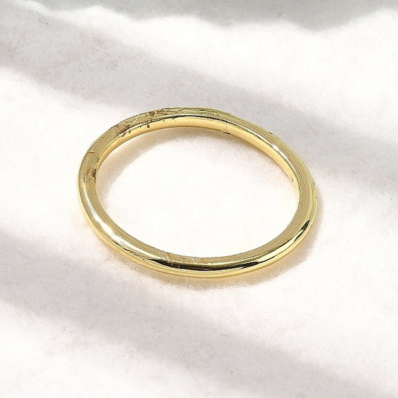 Bague en laiton, plaquée or 18K, taille 7 1/4 (17,5 mm) — Bijoux fantaisie