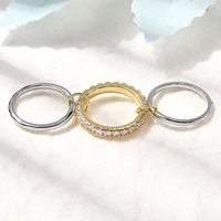 Anneaux Empilables en Laiton avec Zircon Cubique Micro Pave - Taille 7 1/4 — Anneaux empilables