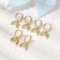Brass Micro Pave Cubic Zirconia Hoop Earrings, 18K Gold Plated — Hoop Earrings