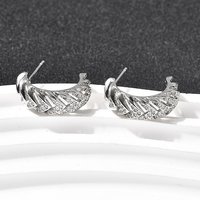 Brass Micro Pave Clear Cubic Zirconia Stud Earrings — Costume Jewelry