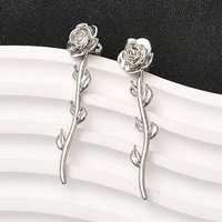 Brass Flower Stud Earrings with Long-Lasting Plating — Costume Jewelry