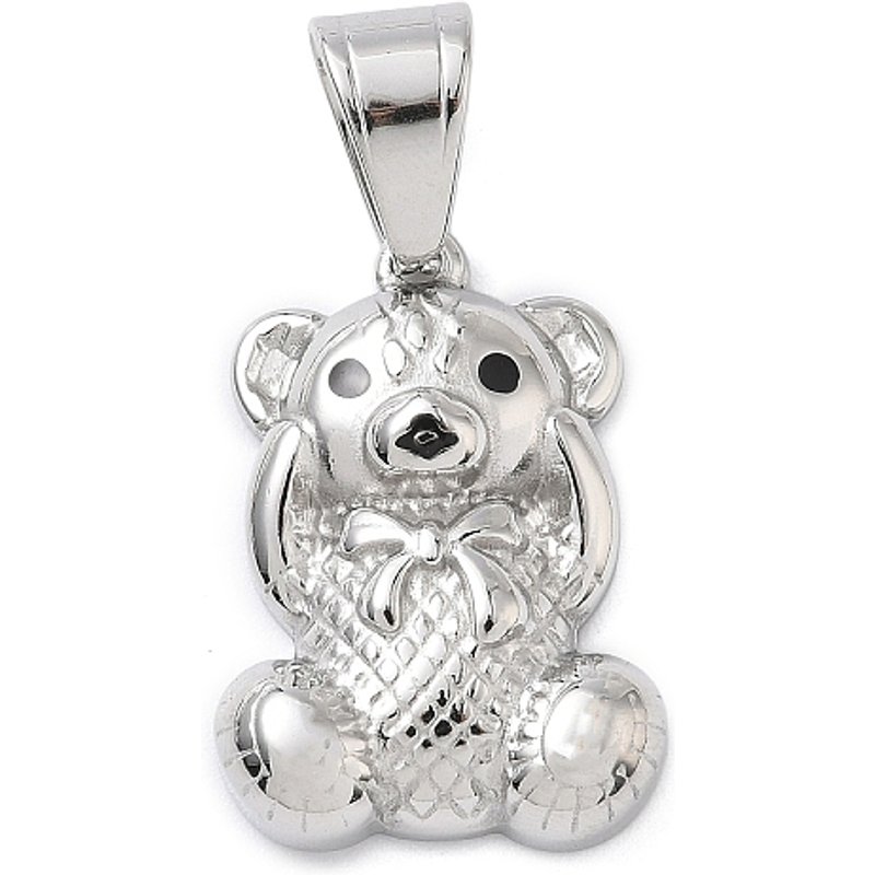 Pendentif en émail ours en acier inoxydable 316