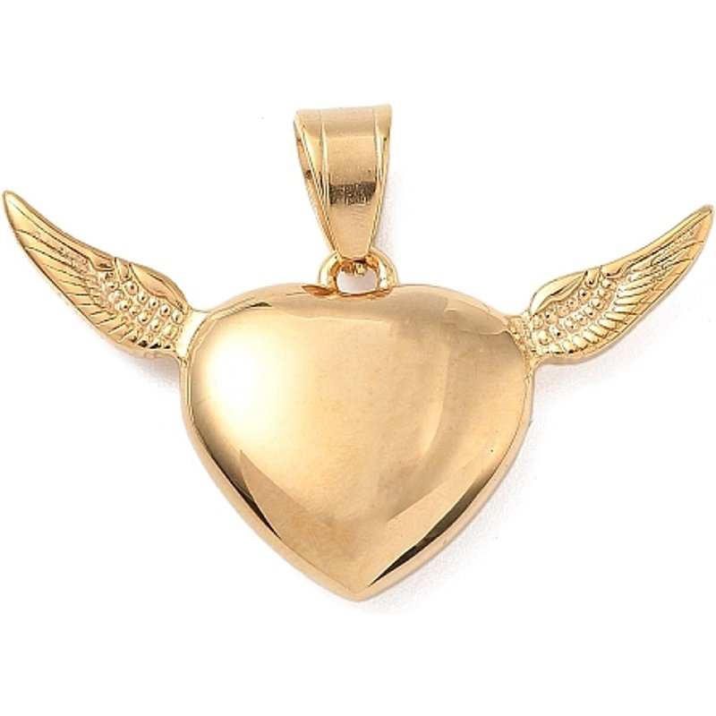 Pendentif en Acier Inoxydable 316 en Forme de Coeur, Plaqué Or 18K — Breloques et pendentifs