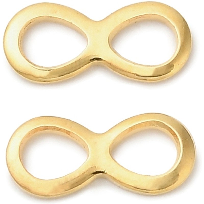 Liens infinis en acier inoxydable 304, dorés, 4.5x10x1mm — Accessoires pour bijoux