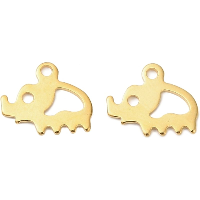 Charm en Acier Inoxydable 304 Éléphant en Or — Breloques et pendentifs