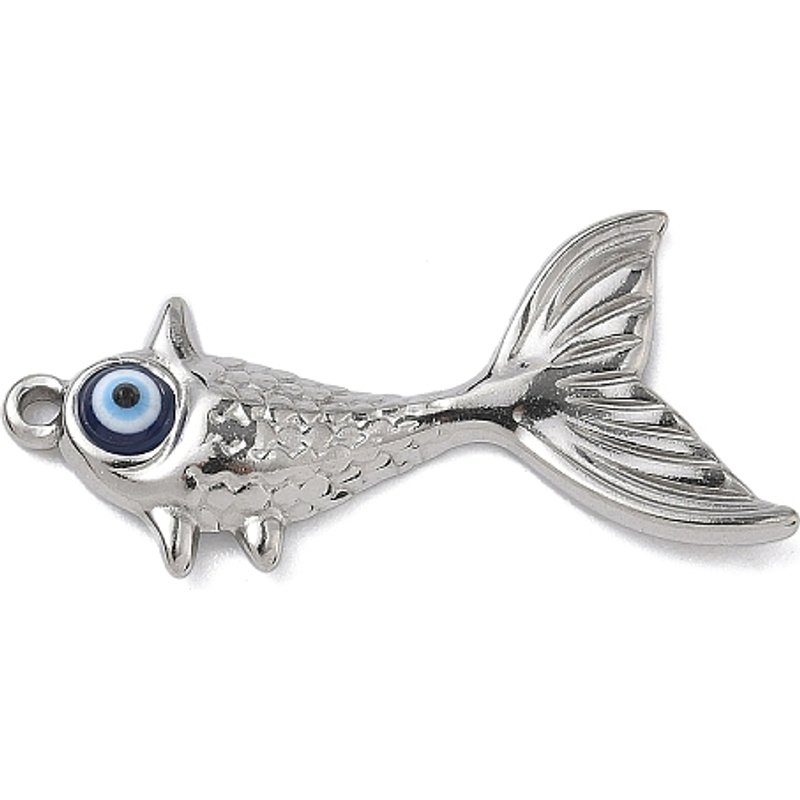 Pendentif en Acier Inoxydable 304 avec Émail - Poisson