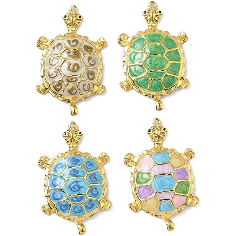 304 Stainless Steel Sea Turtle Pendant with Enamel, Mixed Colors — Charms & Pendants