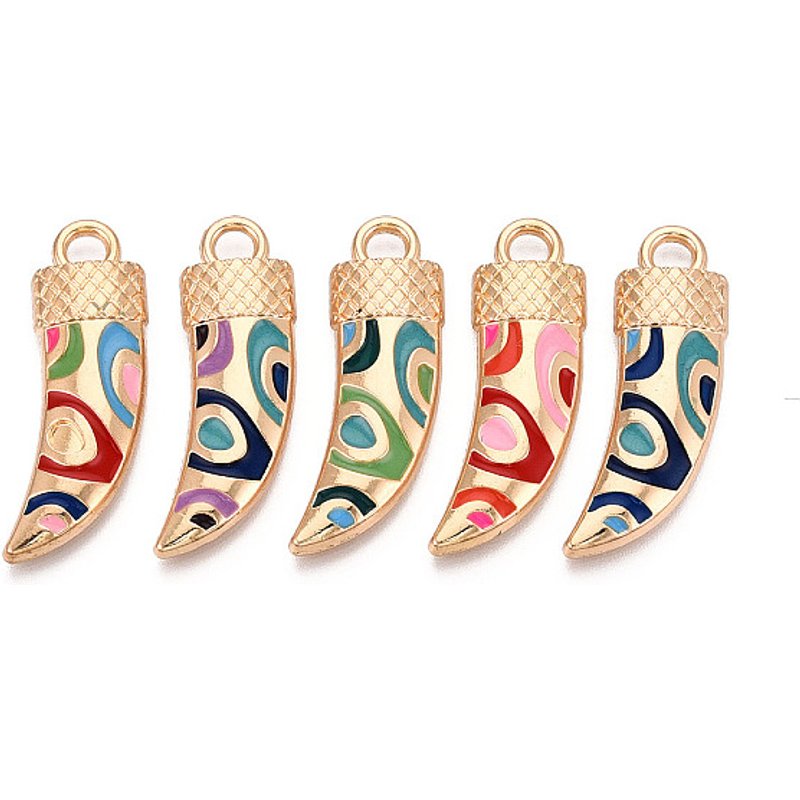 Pendentif en Émail en Alliage de Plating, Corne d'Abondance, Couleurs Mixtes — Breloques et pendentifs