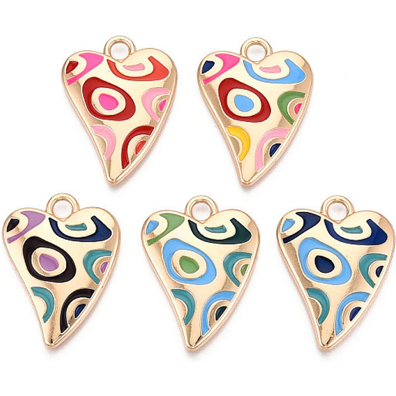 Pendentif en Émail en Alliage de Plating Rack, Cœur, Sans Cadmium, Nickel et Plomb — Breloques et pendentifs