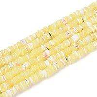 Natural Trochid Shell Beads Strands, Dyed, Champagne Yellow