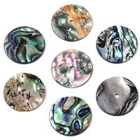Natural Paua Shell Beads, Disc, 15mm Diameter, 1.5mm Hole