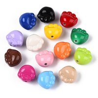 Baking Paint Opaque Acrylic Beads, Claw, Mixed Colors