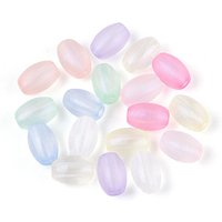 Transparent Acrylic Rice Beads with Glitter Powder, Mixed Colors — Jewelry Beads