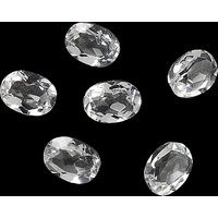 Faceted Natural Quartz Crystal Cabochons, Oval Shape, Pointed Back — Loose Gemstones