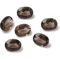 Natural Smoky Quartz Cabochons, Pointed Back, Oval Shape