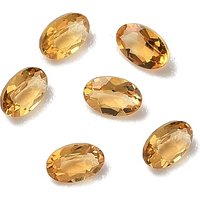Natural Yellow Quartz Cabochons, Pointed Back, Oval Shape