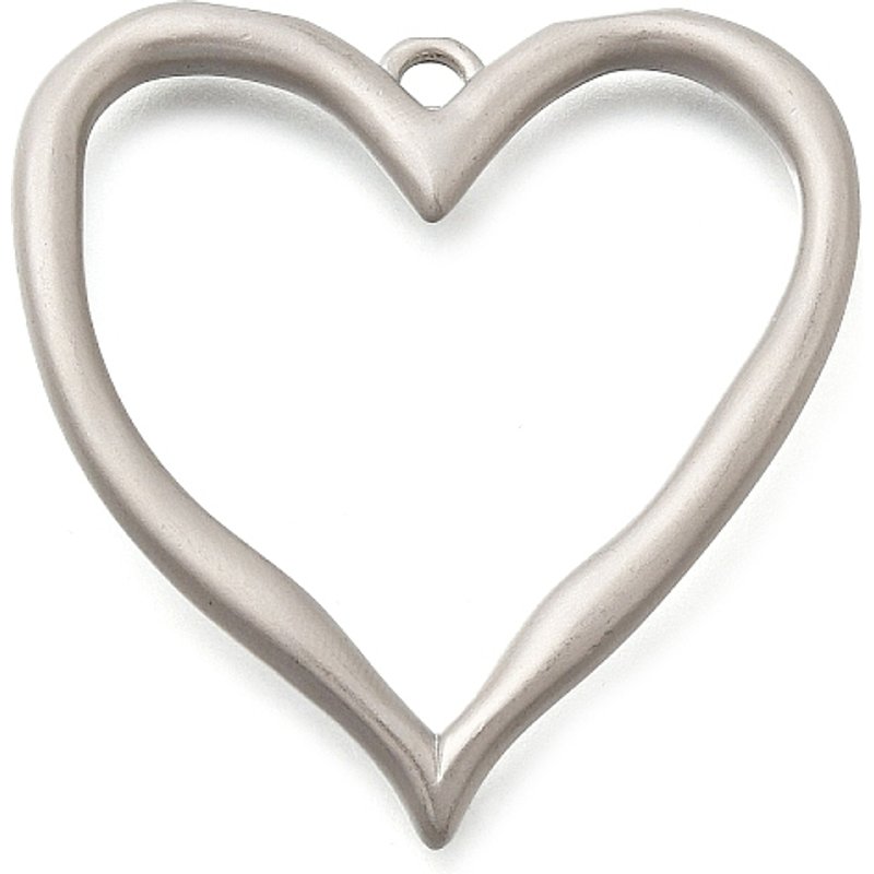 Matte Rack Plating Brass Heart Charms, Cadmium & Lead Free — Charms & Pendants