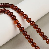 Natural Amber Beads Strands, Round, Dyed Saddle Brown, 4.8-5mm