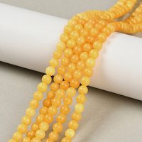 Natural Beeswax Beads Strands, Round Goldenrod, 4mm, 100-102pcs