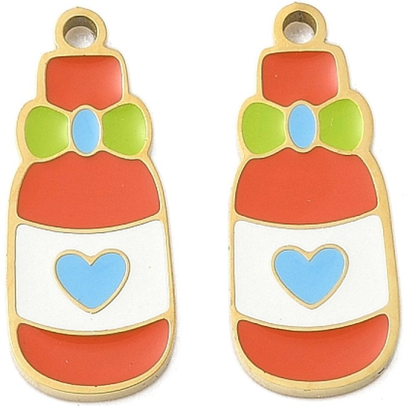 Pendentif en Émail en Acier Inoxydable 304, Doré 18K — Breloques et pendentifs