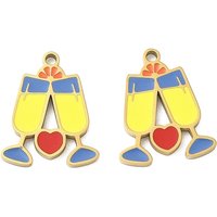 Pendentif en Acier Inoxydable 304 Émail Boisson, Plaqué Or 18K — Breloques et pendentifs