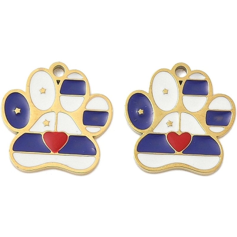 Pendentif en Acier Inoxydable 304, Empreinte de Patte, Plaqué Or 18K — Breloques et pendentifs