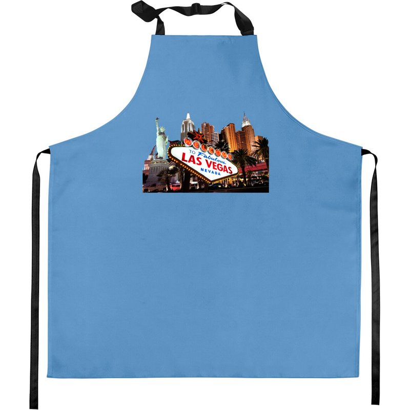 Las Vegas Famous Sign Strip Building Skyline Kitchen Apron — Kitchen Aprons
