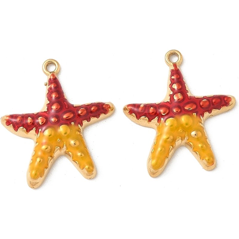 Pendentif Étoile de Mer en Acier Inoxydable 304, Plaqué Or 18K — Breloques et pendentifs