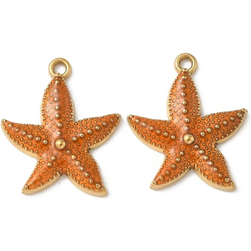 304 Stainless Steel Starfish Pendant with 18K Gold Plating — Charms & Pendants