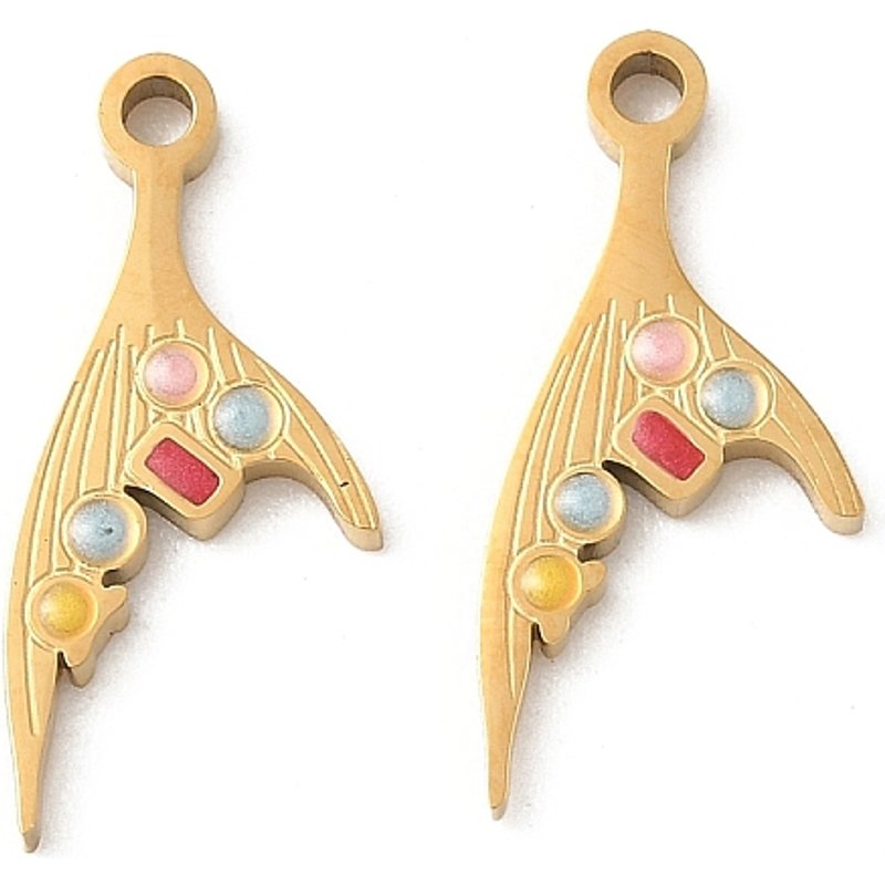 Pendentif en Acier Inoxydable 304 en Émail avec Plaquage en Or 18K — Breloques et pendentifs