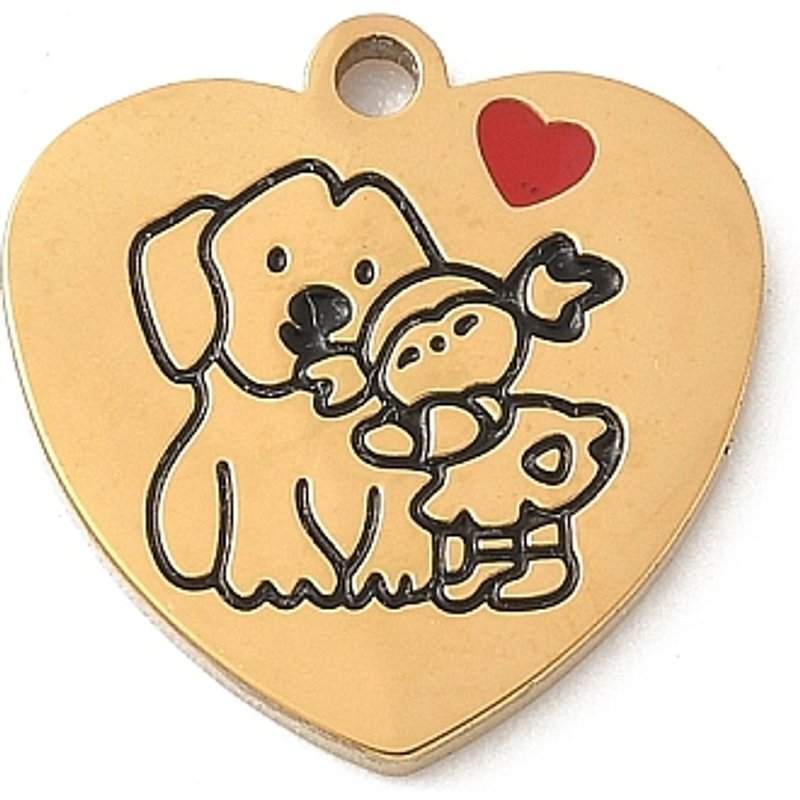 Pendentif en Acier Inoxydable 304 en Forme de Coeur avec Plaquage en Or 18K — Breloques et pendentifs
