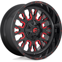 Roues Fuel D612 Stroke Noir Rouge Teinté - 17x9 - 5x114.3