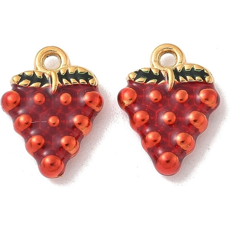 Charms en Acier Inoxydable 304 avec Plaquage en Or 18K - Fraise — Breloques et pendentifs