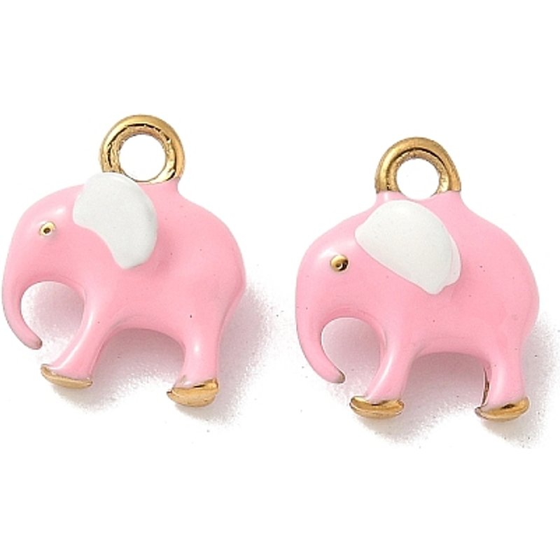 Pendentifs en acier inoxydable 304 avec charme d'éléphant en plaqué or 18K — Breloques et pendentifs