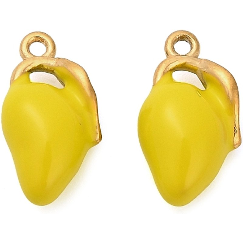 Pendentif en Acier Inoxydable 304 avec Émail et Plaquage en Or 18K — Breloques et pendentifs